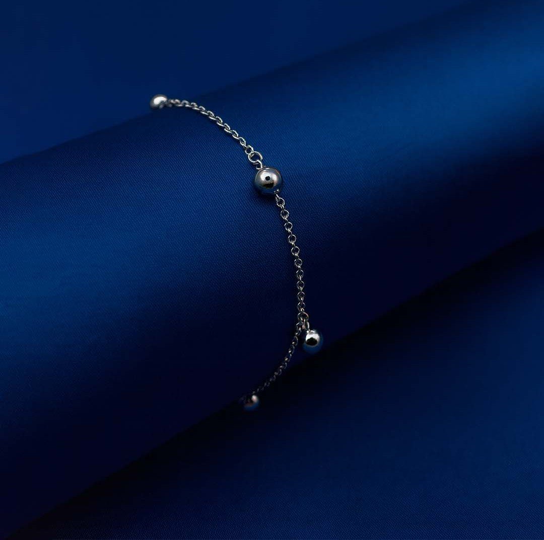 Minimal Ball Charm 92.5 Silver Bracelet