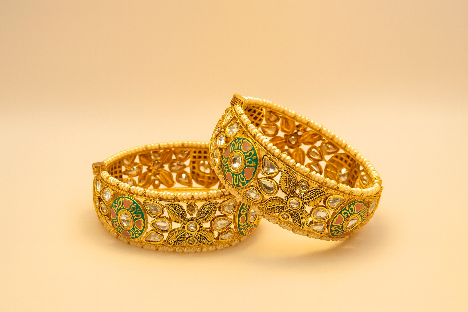 Jevargarh Traditional Kundan Bangles – Exquisite Artistry, Timeless Elegance
