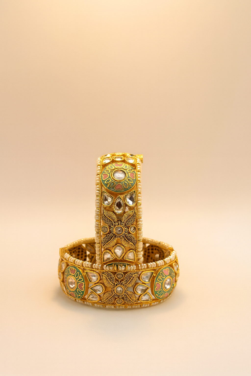 Jevargarh Traditional Kundan Bangles – Exquisite Artistry, Timeless Elegance - Image 3