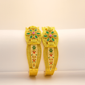 Jevargarh Hand-Painted Meenakari Bangles – Refined Ethnic Craftsmanship