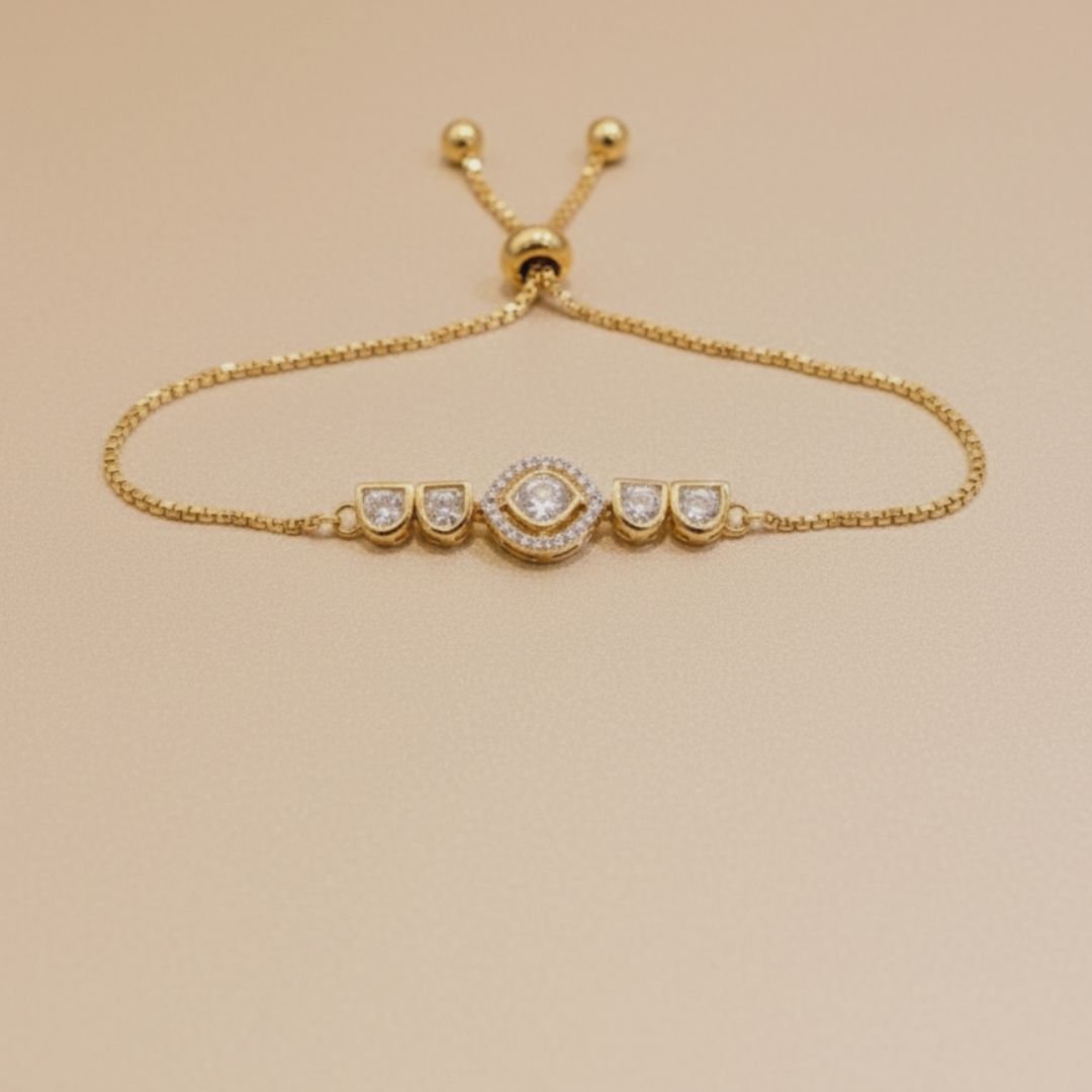 Swarovski Kundan Adjustable Bracelet in Gold Finish - Image 2