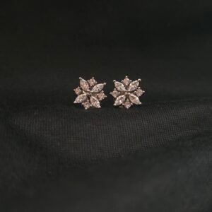 Elegant AD Floral Imitation Stud Earrings