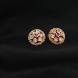 Ruby Pearl Kundan Stud Earrings