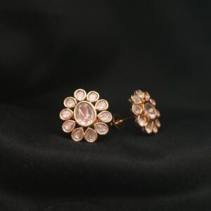 Moissanite Floral Stud Earrings