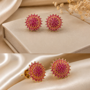 Pink Crystal Stud Earrings