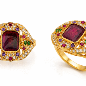Royal Ruby Imitation Gold Polish Ring