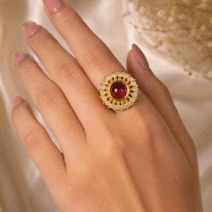 Royal Ruby Bloom Gold Polish Ring