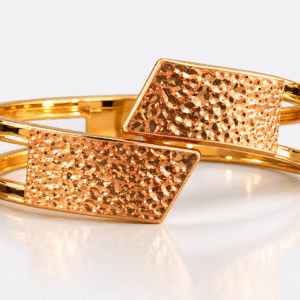 Premium Korean Designer Gold Finish Kada | Modern Textured Bracelet for Women