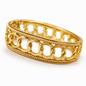 Premium Korean Chain Design Gold Finish Kada | Stylish Statement Bracelet for Women