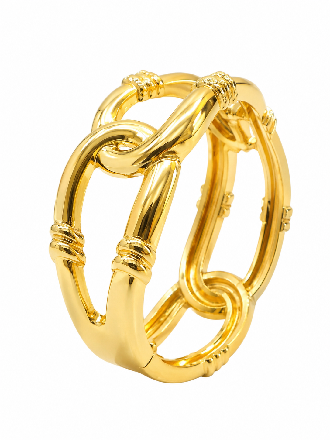 Elegant Korean Style Gold Interlocking Kada Bracelet for Women - Image 3