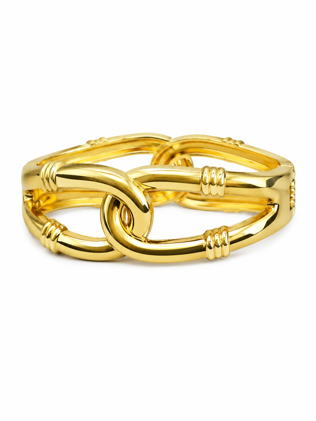 Elegant Korean Style Gold Interlocking Kada Bracelet for Women - Image 4