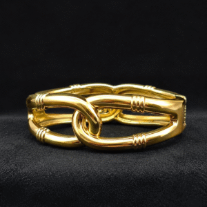 Elegant Korean Style Gold Interlocking Kada Bracelet for Women