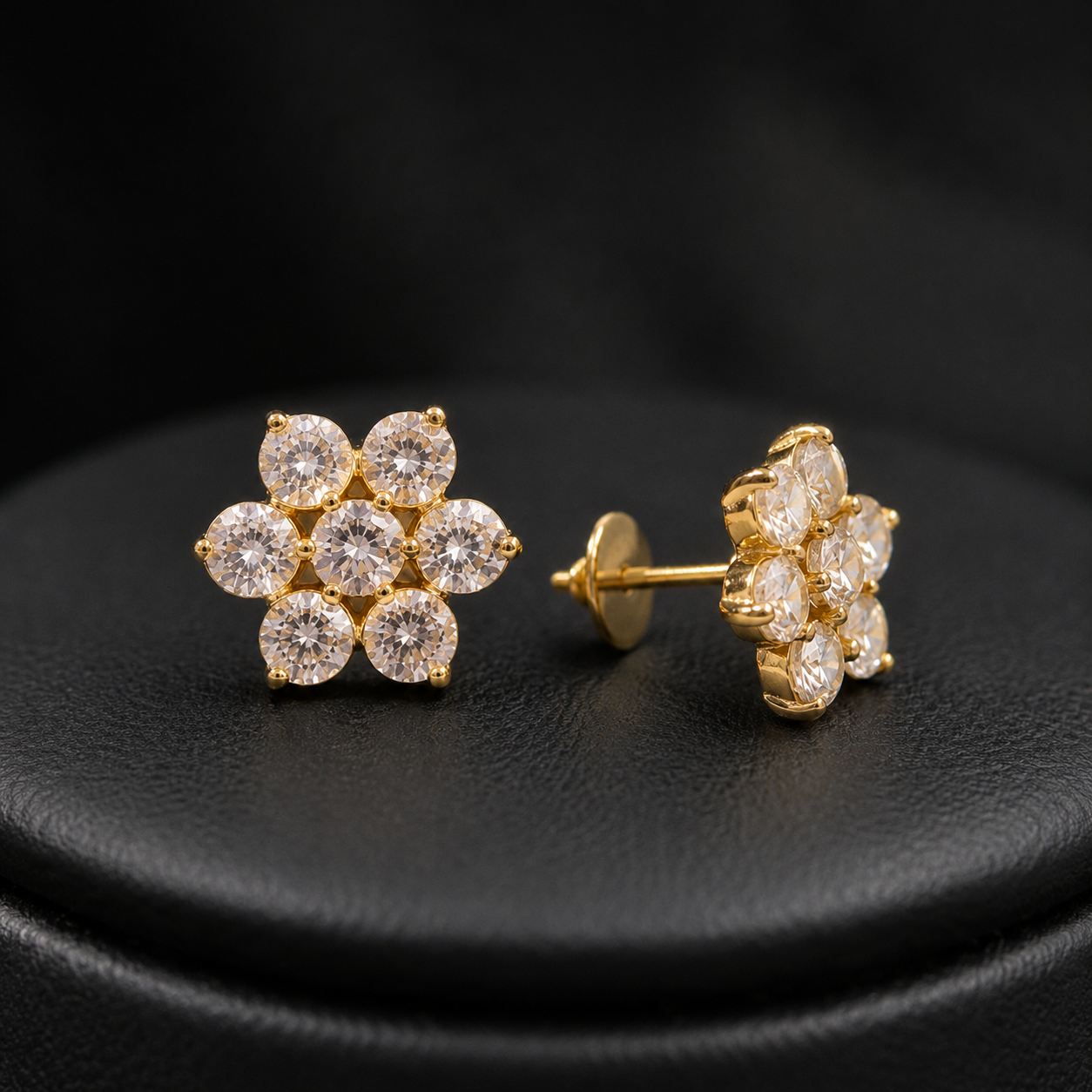 AD Floral Stud Earrings