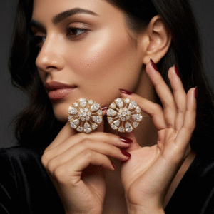 Classic AD Floral Stud Earrings