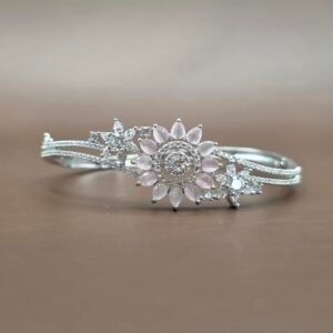 SilverStyle Floral Crystal Kada Bracelet