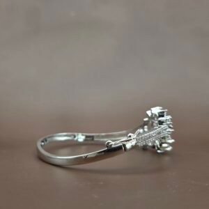 Silver Bloom Floral Kada Bracelet