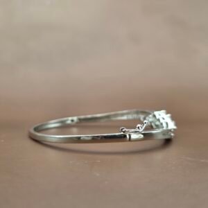 Silver tone Heartline Bracelet Kada