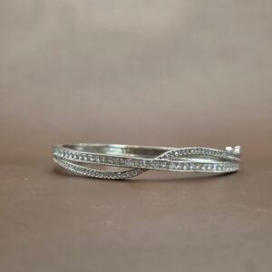 Royal Polki Elegance Silver-Tone Bracelet Kada