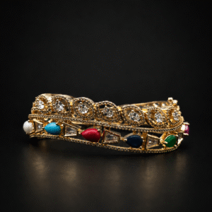Royal Multicolor Stone Designer Kada Bracelet for Women