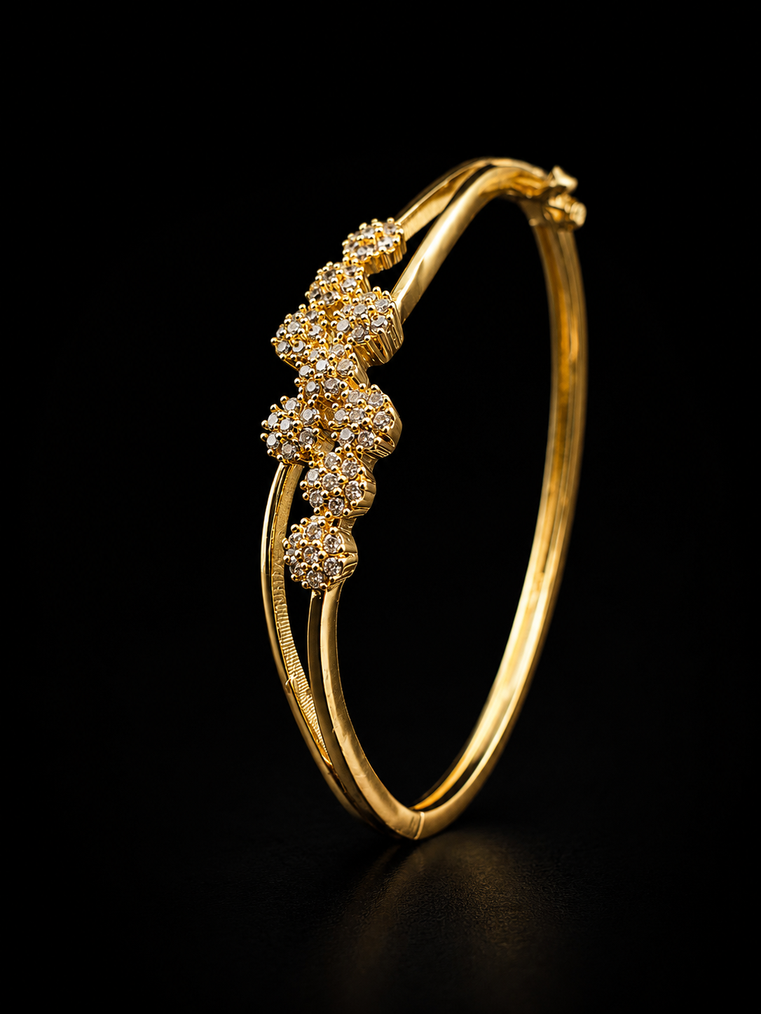 Royal Mint Green Stone Gold-Plated Designer Bracelet for Women - Image 2