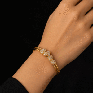 Royal Mint Green Stone Gold-Plated Designer Bracelet for Women
