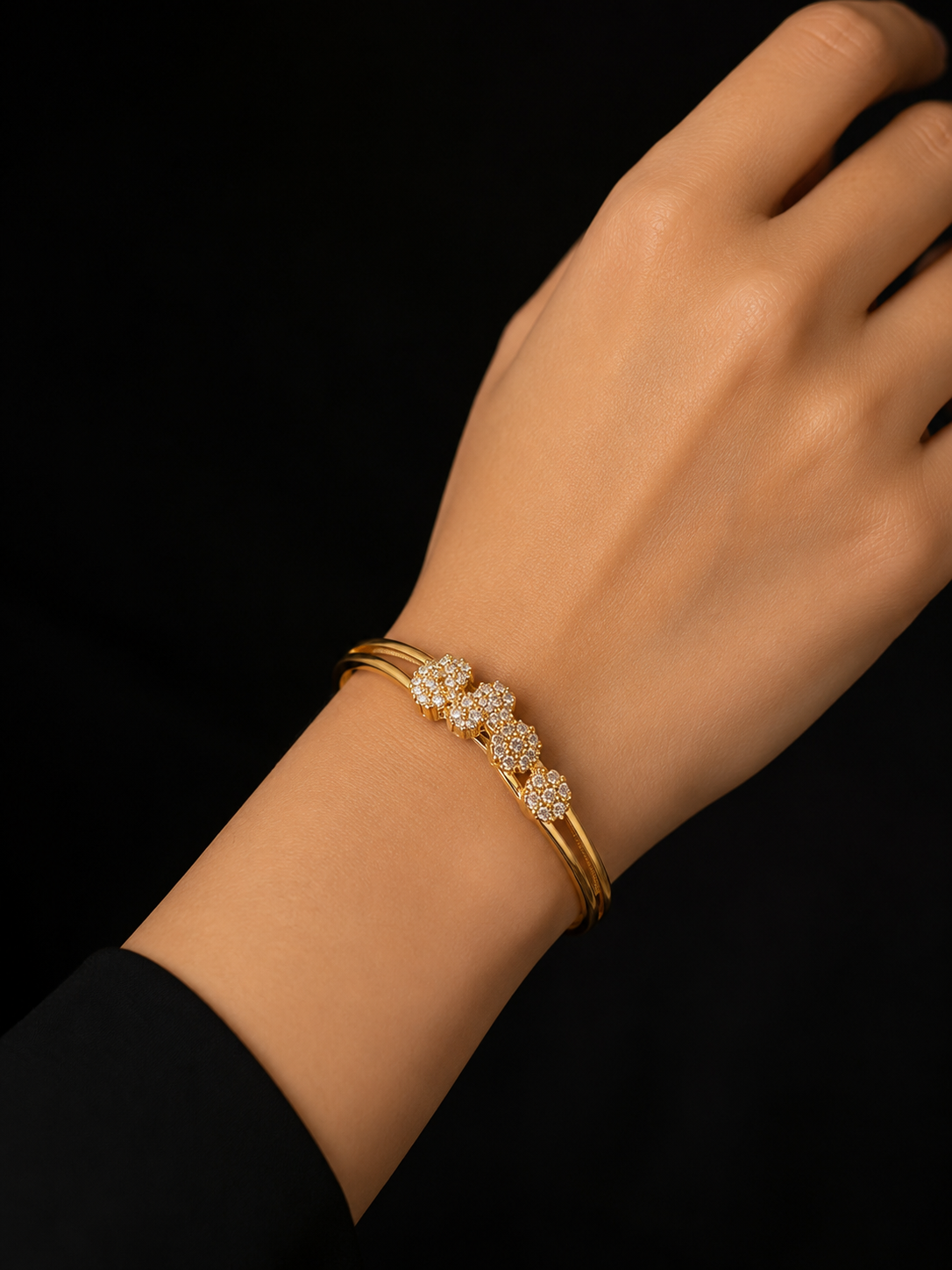 Royal Mint Green Stone Gold-Plated Designer Bracelet for Women