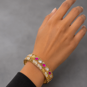 Royal Polki & Meenakari Designer Kada Bracelet for Women