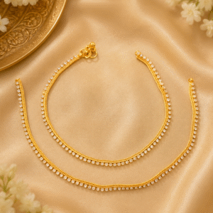 Royal Gold Polish Zircon Designer Payal for Women