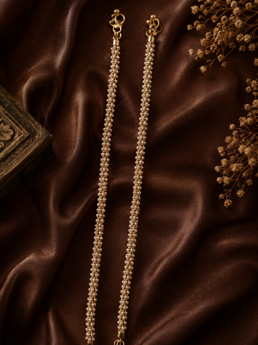 Elegant Pearl Style Traditional Payal for Women – Premium Beaded Anklet Pair - Image 3