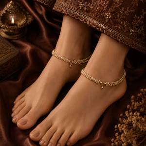 Elegant Pearl Style Traditional Payal for Women – Premium Beaded Anklet Pair