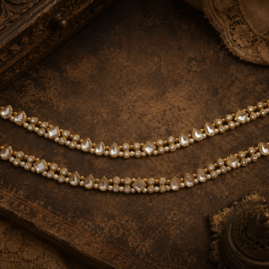 Royal Kundan Pearl Designer Payal for Women | Traditional Ethnic Anklet Pair