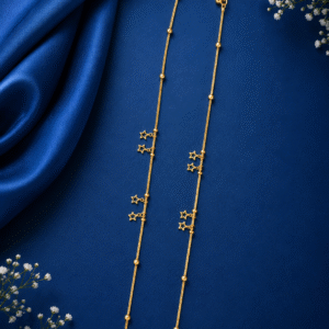 Celestial Star Charm Designer Payal for Women – Gold Tone Minimalist Anklet Pair