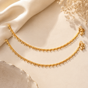 Golden Grace Beaded Chain Payal Pair