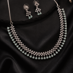 Mint Dew CZ Elegance Necklace Set