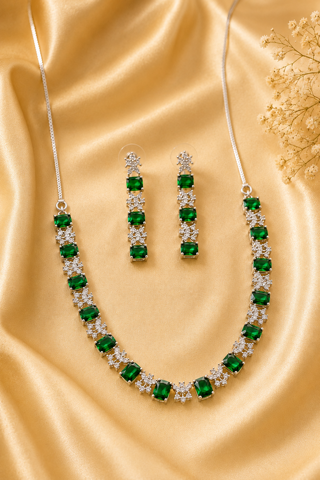 Emerald Royale CZ Drop Earrings